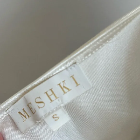 Meshki Women’s Sz Small White Asymmetrical One Shoulder Mini Dress - Picture 8 of 9